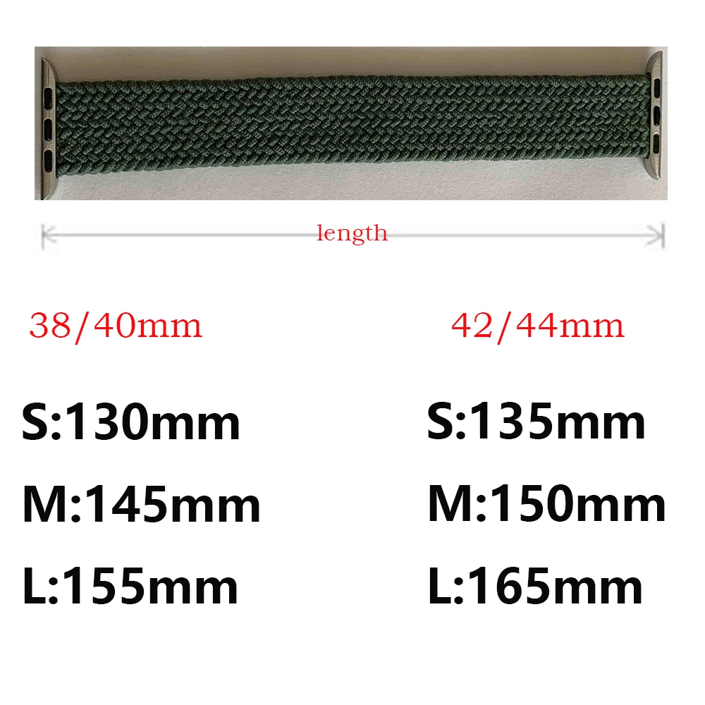 

For Apple Watch Band Braided Solo Loop Strap 44mm 40mm 38mm 42mm Metal Nylon Fabric Watchbands for iWatch 6 SE 5 4 3 Accessories