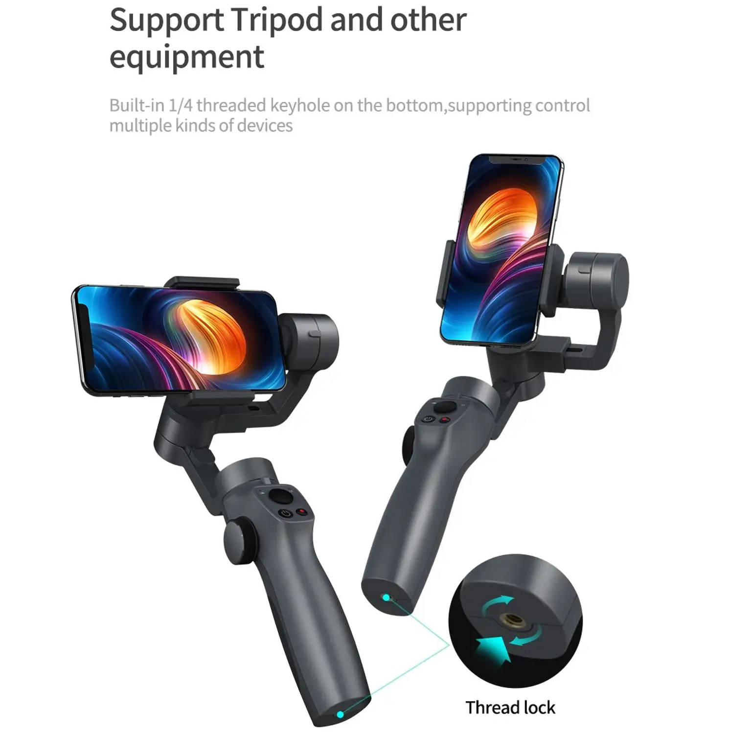 Ручной шарнирный стабилизатор для камеры GoPro палка селфи с функцией видеозаписи 3