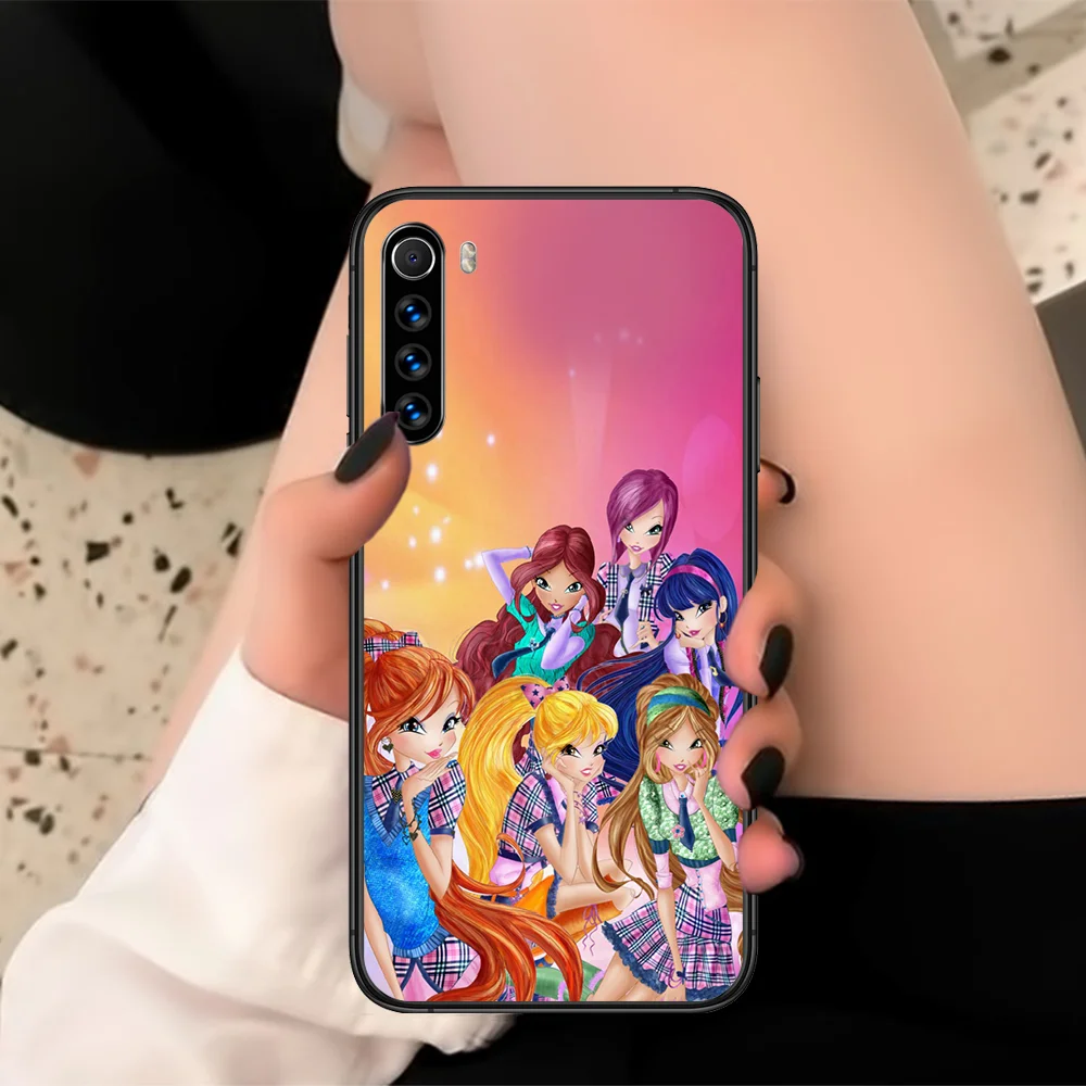 

Winx Clubs Phone Case For XIAOMI Redmi Note 3 4 5 6 7 8 9 Pro T S X Max Black black Waterproof Luxury Funda Painting Hoesjes