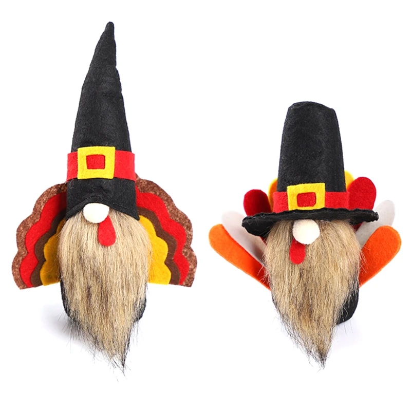 

Thanksgiving Cloak Turkey Gnome Doll Ornaments Harvest Festival Cute Cartoon Dwarf Elf Home Decor Desktop Decorations Festive Pa