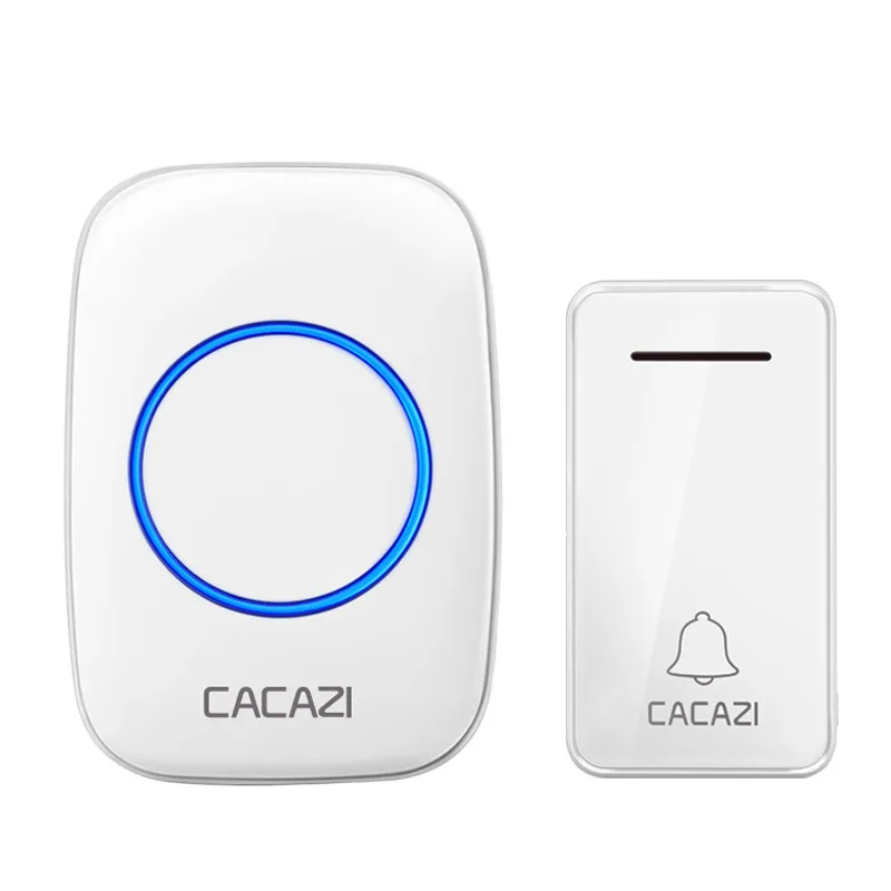 1 button 1 receiver CACAZI автономный беспроводной дверной звонок Водонепроницаемый без батареи США ЕС Великобритания AU штекер вызова дверной звонок 1 2 кнопки 1 2 приемника - Цвет: 1 button 1 receiver