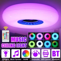 48w rgb dimmable e27 led ceiling lamp home lighting bluetooth music light bedroom lamp smart ceiling light with remote control