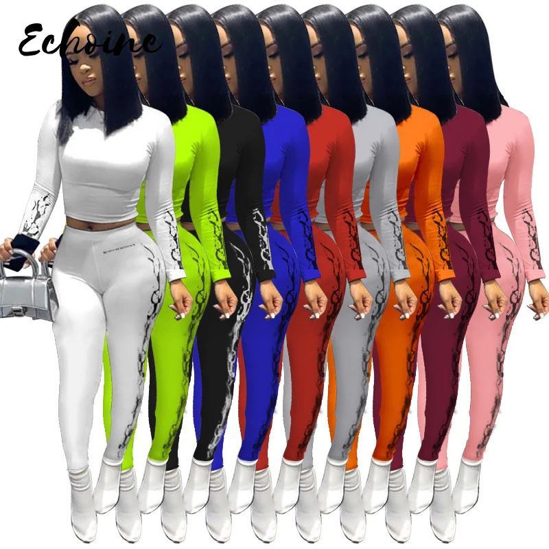 Женский комплект из двух предметов для фитнеса осень 2020 укороченный топ с