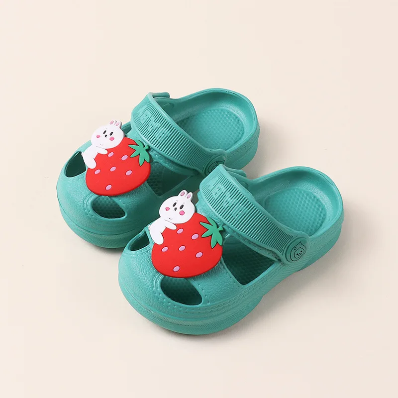 

Children Shoes Summer Kids Girls Boys Sandals Slippers Solid Caroon Portable Indoor Home Toddler Baby Slides Soft Sole Antiskid