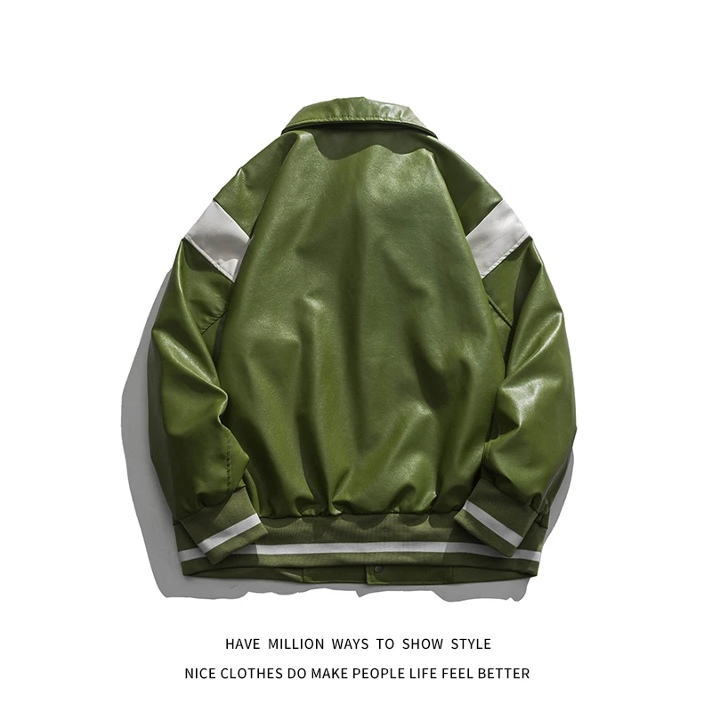 Куртка-бомбер мужская и женская из ПУ кожи с вышивкой | Мужская одежда