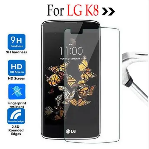 Защитное стекло, закаленное стекло для LG K8/K8/Lte/K350/K350N/K3500E/K350DS