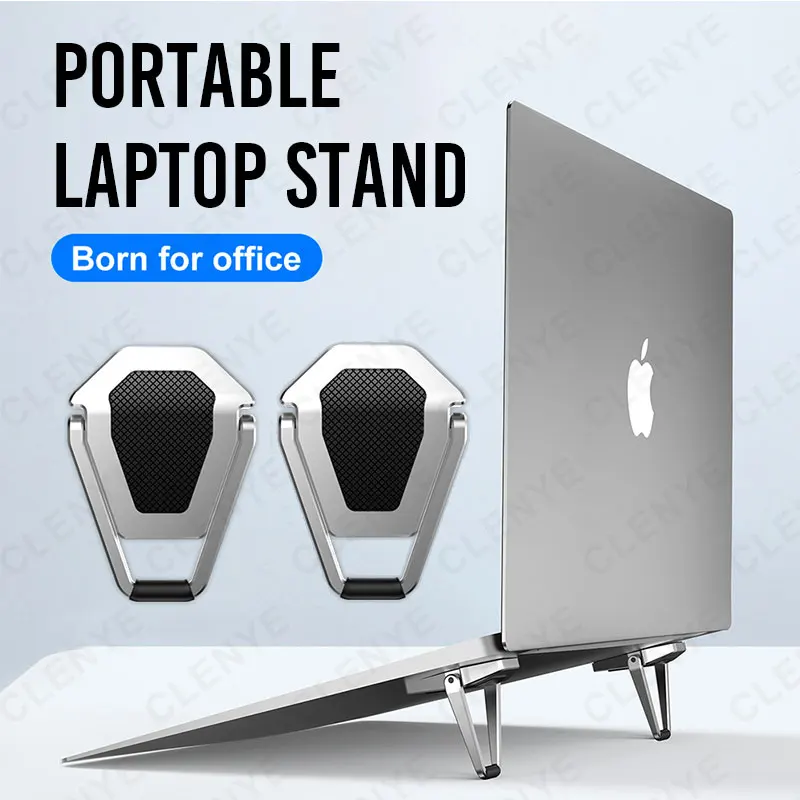 

Mini Metal Foldable Laptop Stand Base Non-slip Desktop Portable Notebook Holder Cooling Bracket for Macbook Pro Air Notebook