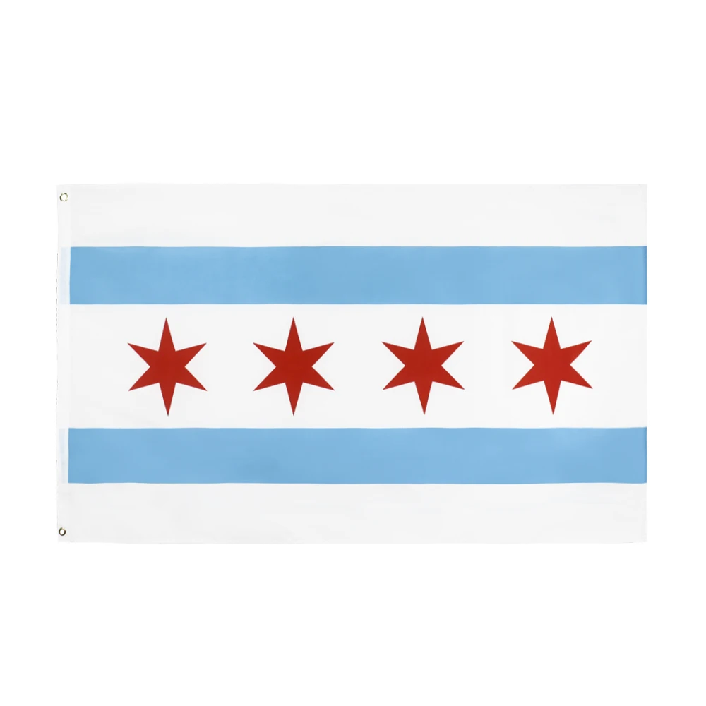 

Флаг Nlbflag 3x5 футов 90x150 см, подвесной Флаг США Чикаго