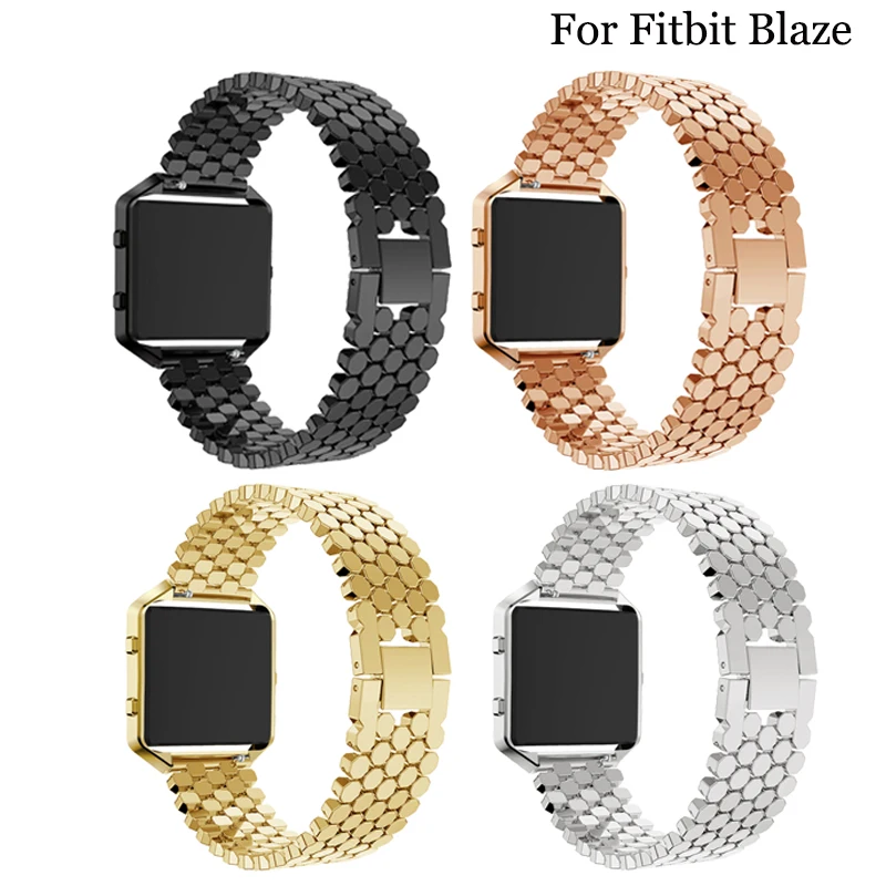 

For Fitbit Blaze Metal Highend universal Wrist Band Alloy Fish scale jewelry buckle Replacement Watch Strap