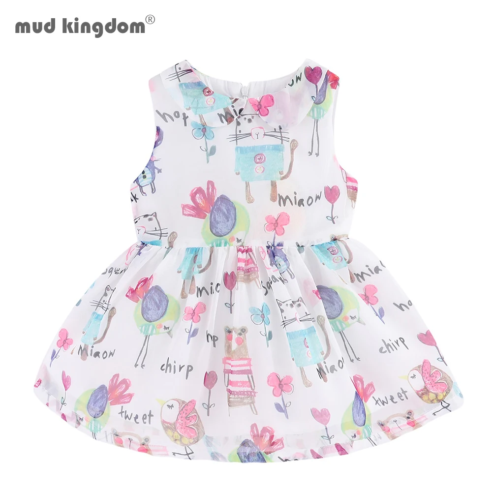 

Mudkingdom Chiffon Girls Jumper Dress Unicorn Toddler Girl Dress Peter Pan Collar Dress for Girl Summer Clothes Animal Adorable