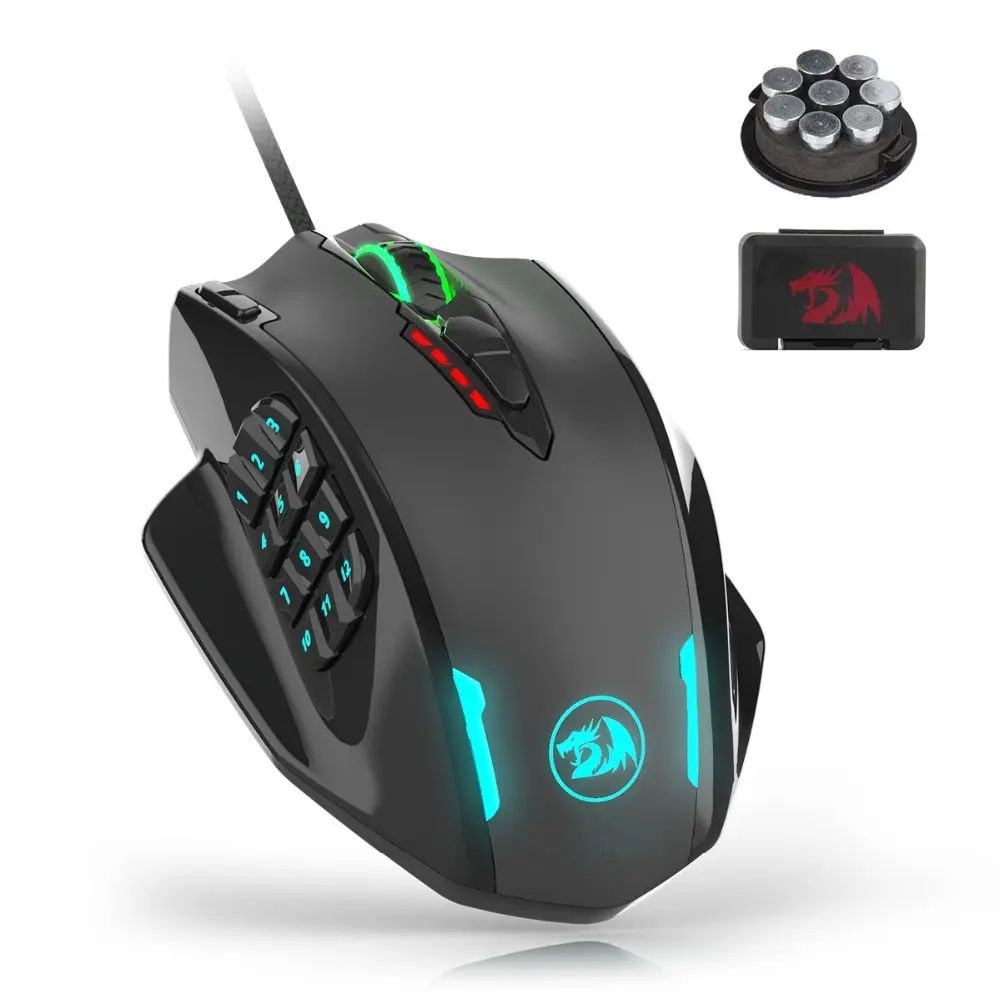 

Redragon M908 Impact Wired Gaming Mouse RGB LED 12400DPI Programmable Buttons Gamer Mouse