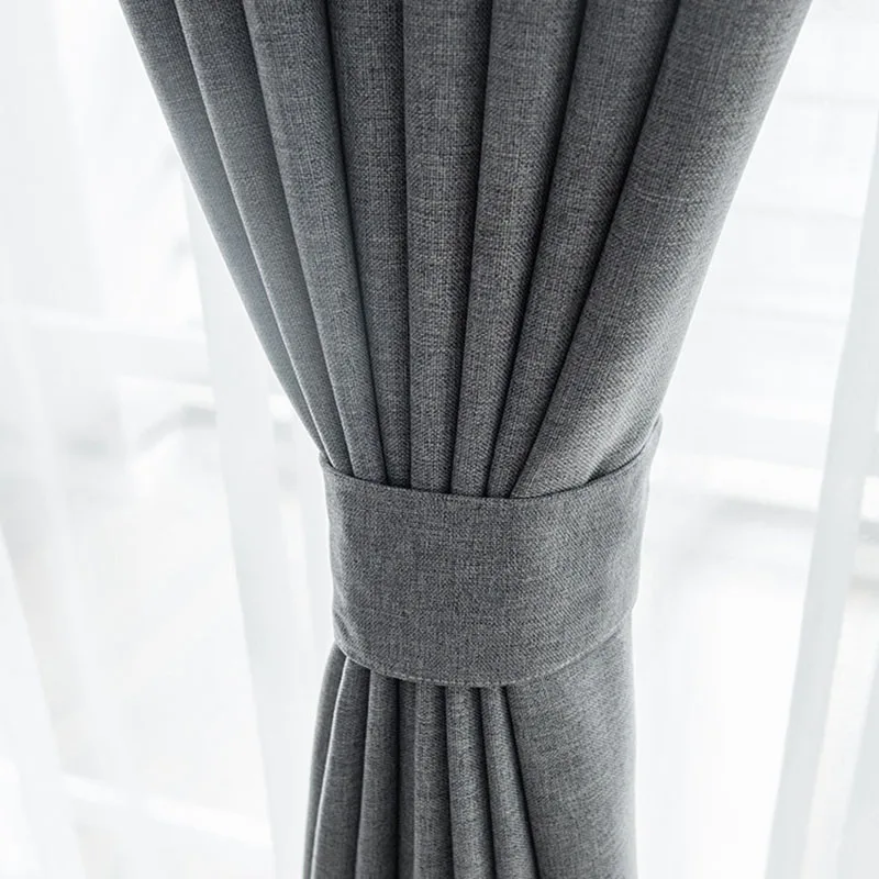 Modern Simple Solid Color Cotton and Hemp Curtains In Northern Europe Living Room Bedroom Fluttering Dormitory | Дом и сад