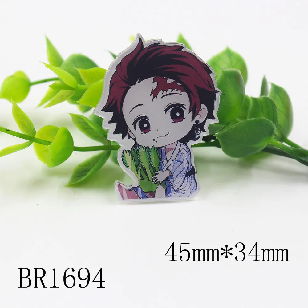 K 20325 2 5 шт./лот аниме Kimetsu no Yaiba акриловая плоская задняя часть для волос луки