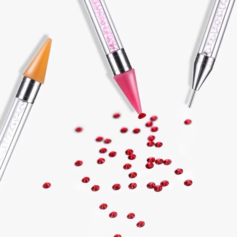 1Pc Double Head Rhinestone Embellishment Nail ar Decoration Dotting Pen Wax Pencil Picker Art Tools Tool | Красота и здоровье