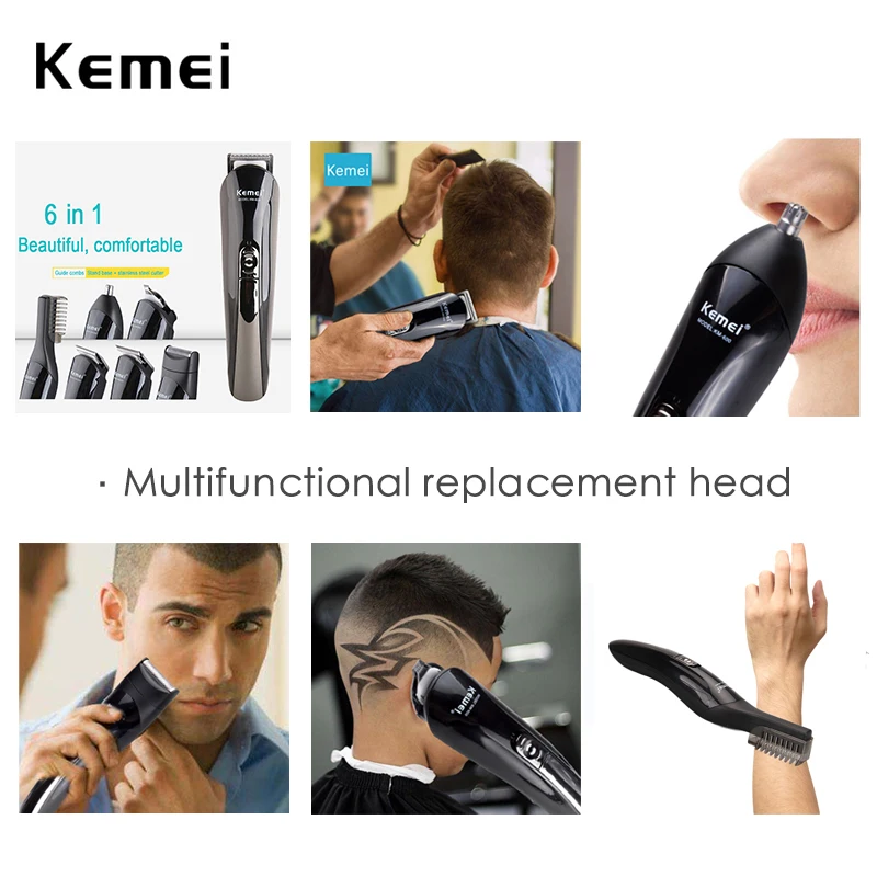 Kemei триммер для волос многофункциональная машинка стрижки Электрический бороды