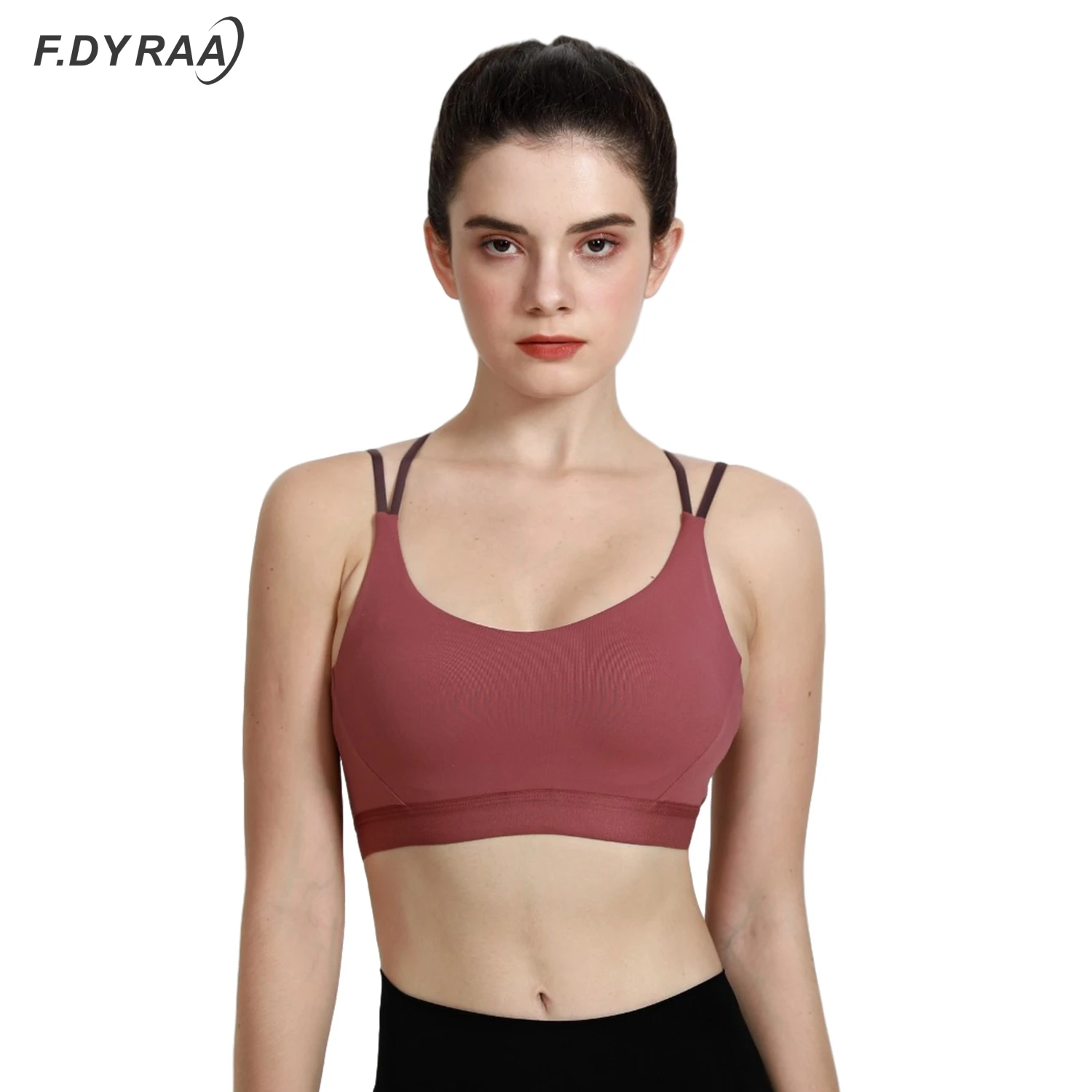 F.DYRAA женский спортивный бюстгальтер сексуальный для занятий йогой с подкладом