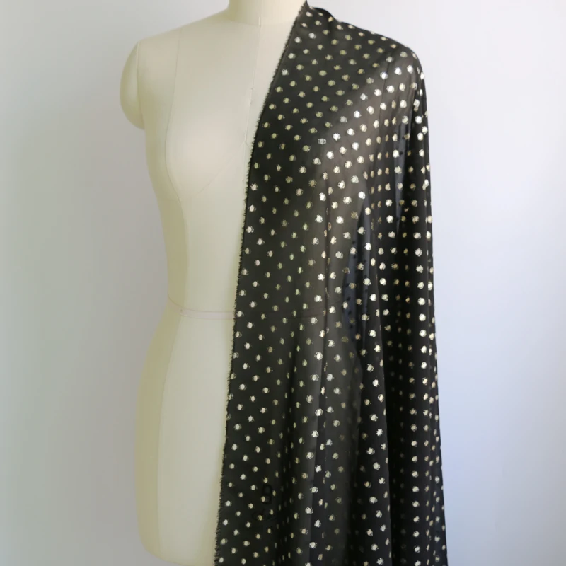 100 см * 148 узор в горошек рельефный принт шифоновая ткань марля жемчужная вышивка