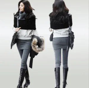 Новинка весна-осень 2021, модные корейские штаны, зимние дышащие леггинсы для фитнеса, женские юбки, поддельные плиссированные штаны