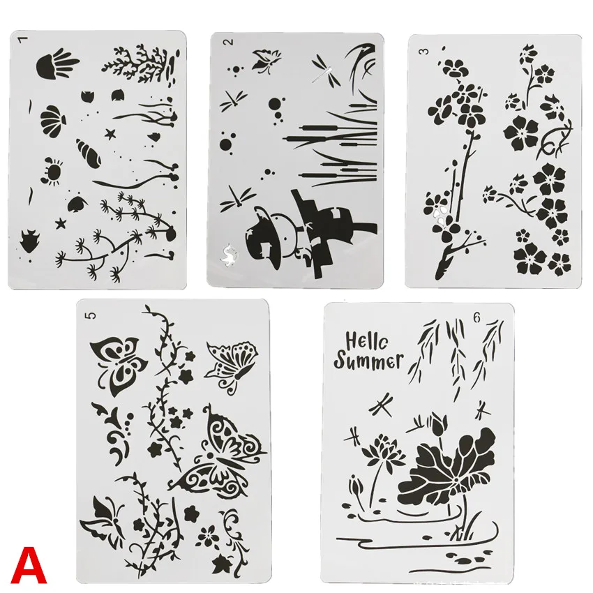 5PCS template A 1 шт. A4 A5 светодиодный светящийся чертежный щит для рисования граффити, планшет для рисования, волшебное рисование, светильник-забавная флуоресцентная ручка, обучающая игрушка - Color: 5PCS template A