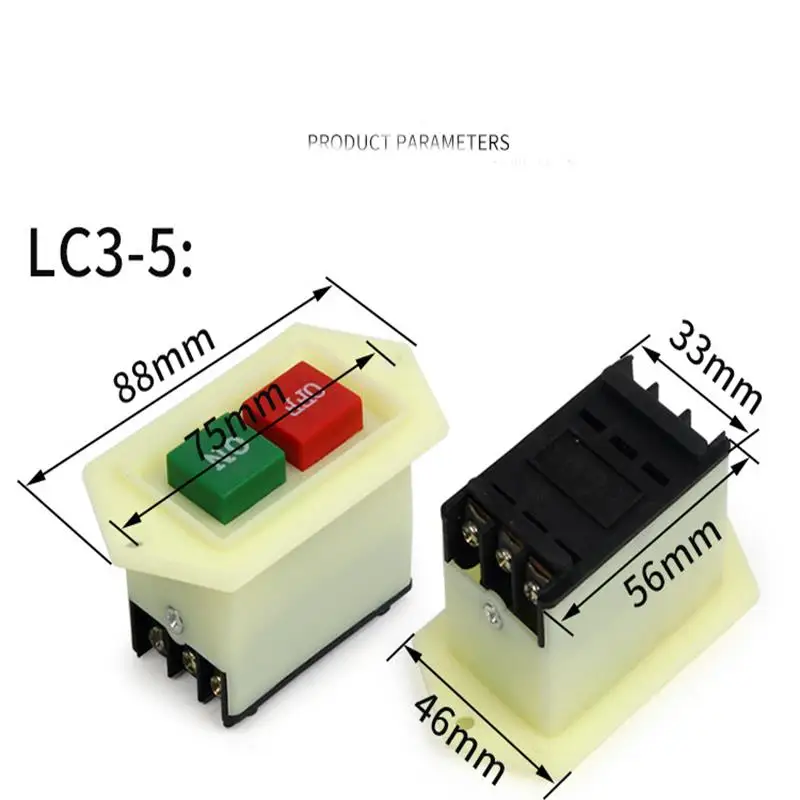 5 PCS380V LC3-5 5A ON-OFF LC3-10 10A IO RedGreen Start Stop Power PushButton Switch 2 Positions Starter Drilling Cutting Machine |
