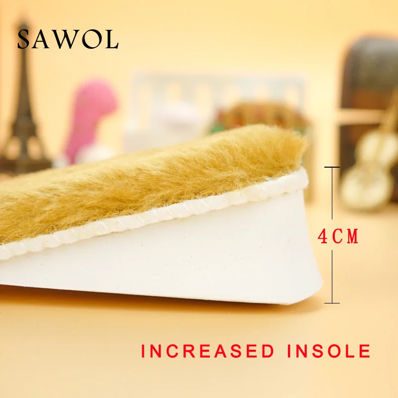 SAWOL/теплая обувь с увеличенной стелькой подкладка из толстого плюша для женщин и