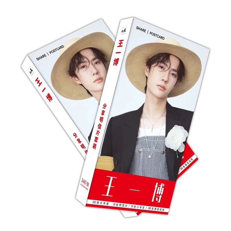 

New 340 Pcs/Set Chen Qing ling Paper Postcard Wang Yibo Figure Greeting Card Message Card Fans Gift Card