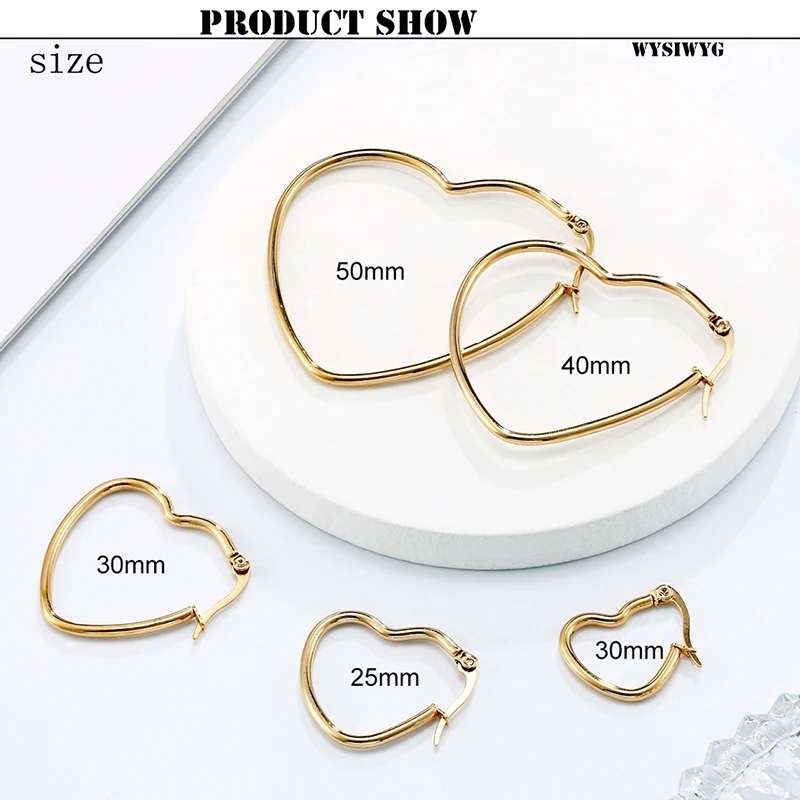 Серьги в виде сердца персика простые серьги из нержавеющей стали 1 пара подарки