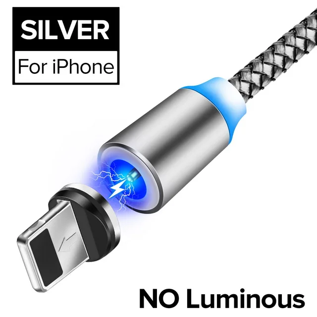 For iPhone Silver INIU световой поток магнитного освещения USB кабель для iPhone XR X 7 8 микро Тип C зарядное устройство Быстрая зарядка магнит зарядка USB-C тип-c - Цвет: For iPhone Silver