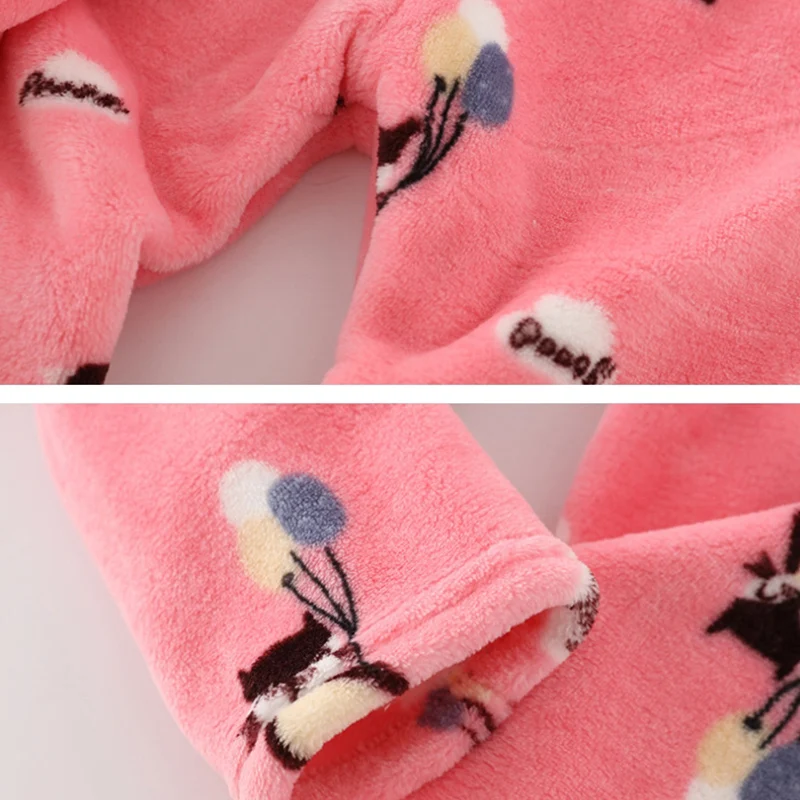 Детские фланелевые пижамы для малышей мальчиков и девочек плотный теплый топ