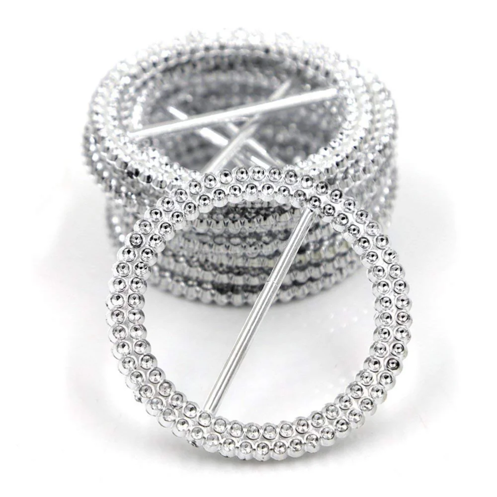 

100pcs Electroplated Chair Buckle Creative Round Belt Buckle Decoration (Inner Diameter 50mm, External Diameter 68mm)