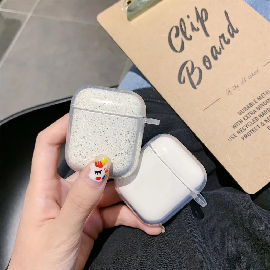 Сверкающая блестка звезда чехол для Airpods 1 2 беспроводные Bluetooth наушники