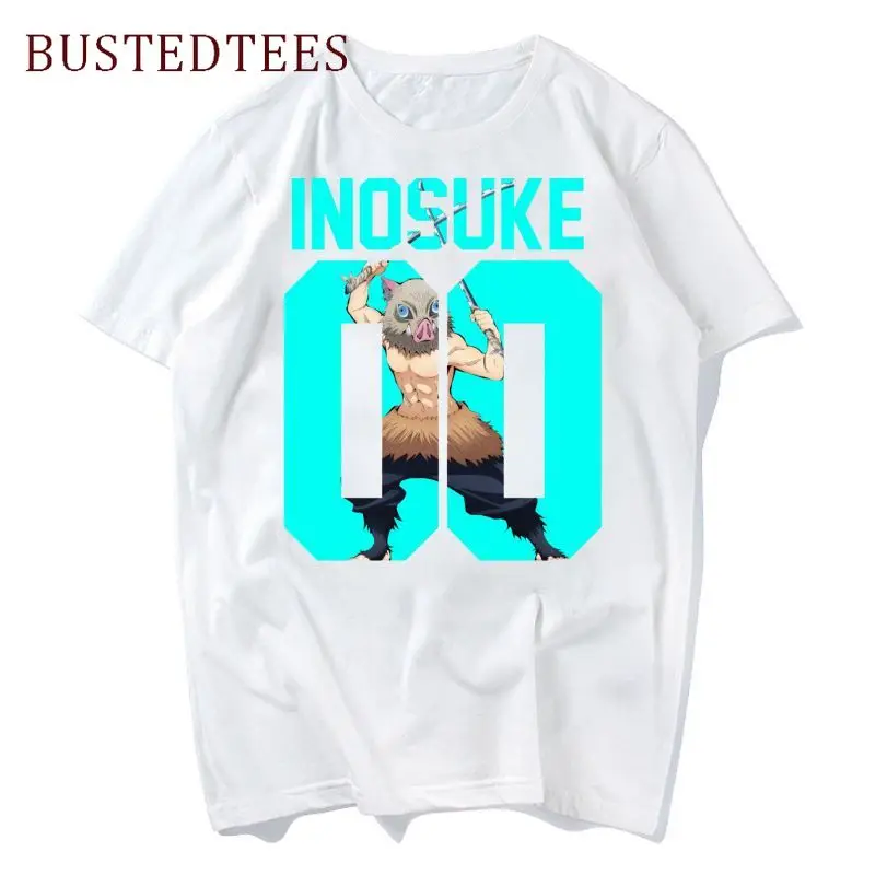 

Kimetsu No Yaiba Demon Slayer Harajuku Tshirt Men Anime Funny Fashion Inosuke Streetwear Top Manga Cartoon Print Cotton T-Shirts