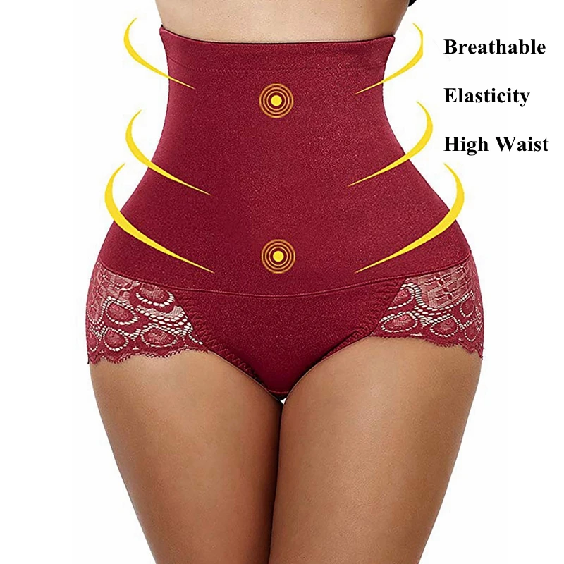 

Tummy Control Panties Seamless High Waist Shapewear Sexy Butt Lifter Underwear Lace Women Waist Shaper Thong Red/Black/Beige