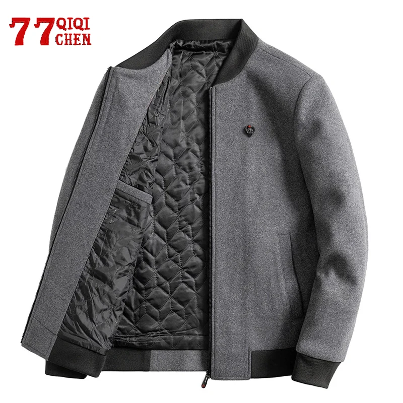 

Winter 30% Wool Jacket Men Thick Casual Slim Fit Business Coats Male Fashion Winter Thicken WoolBlend Outerwear Jackets 2021