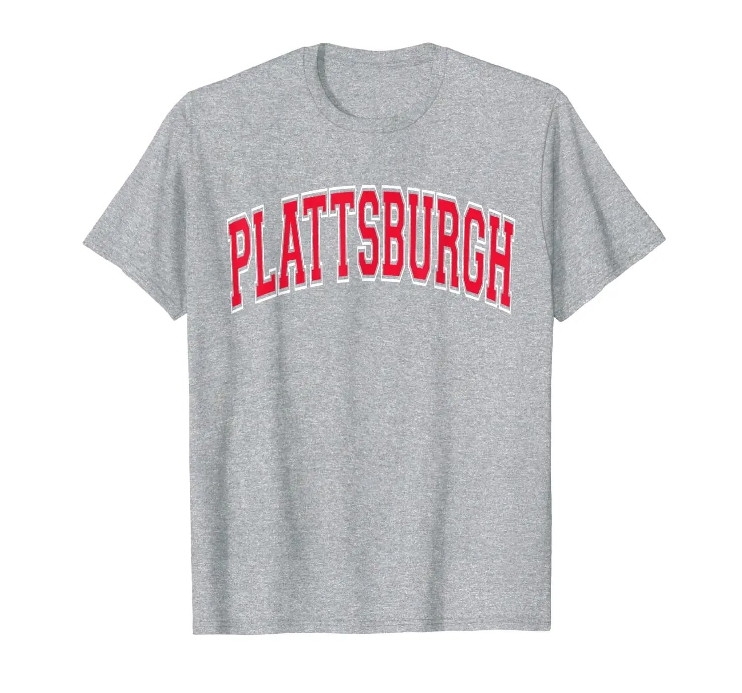 

Plattsburgh T Shirt NY - Varsity Style Red Print