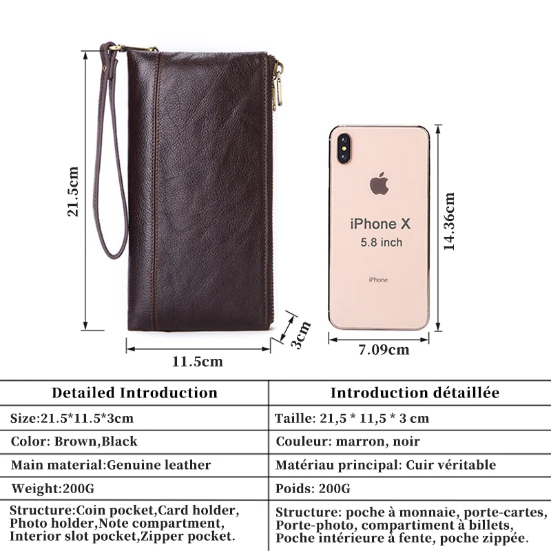 Men Genuine Leather designer wallet Long Custom Name Carving Wallet Multiple card slots Hand Hold Wallet envelope clutch purse