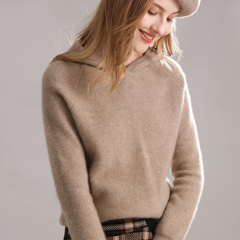 Осенне-зимняя новая женская куртка с капюшоном свободного покроя из 100% чистого