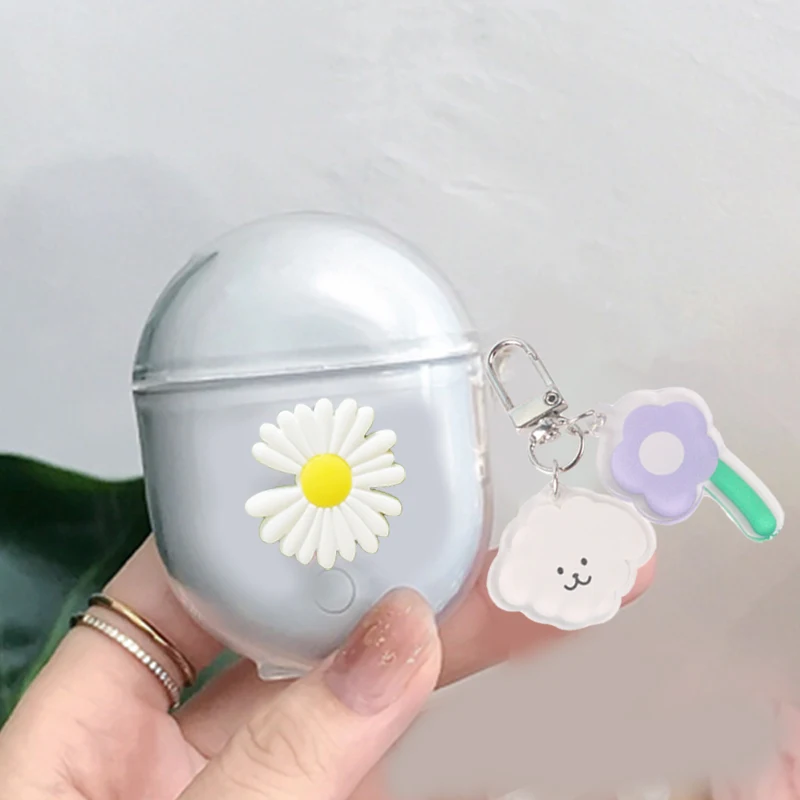 

Чехол для Xiaomi Redmi AirDots 3 PRO, прозрачный силиконовый чехол с милым цветочным медведем и мультяшным рисунком, чехол для беспроводных наушников ...