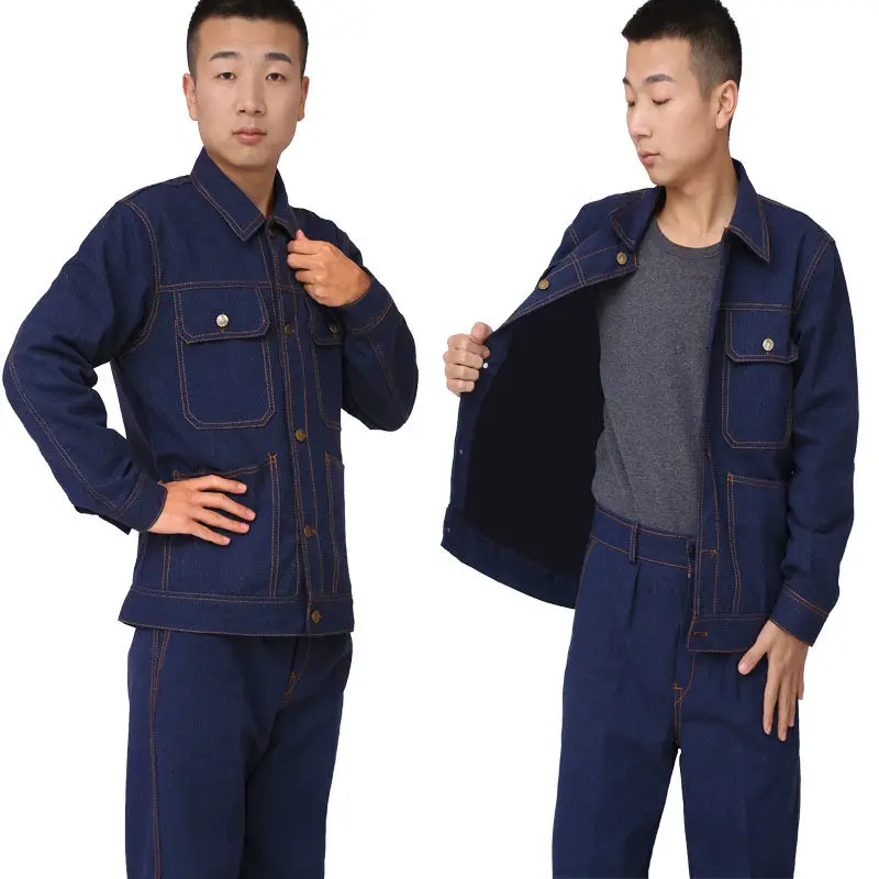 

Men's jeans wear resistant work clothes labor protection suit 2021 spring