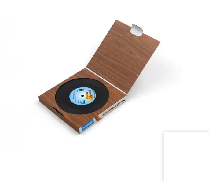 

Vinyl Record Table Mats Drink Coaster Table Placemats Creative Coffee Mug Cup Coasters 2 4 6 PCS Heat-resistant Nonslip Pads