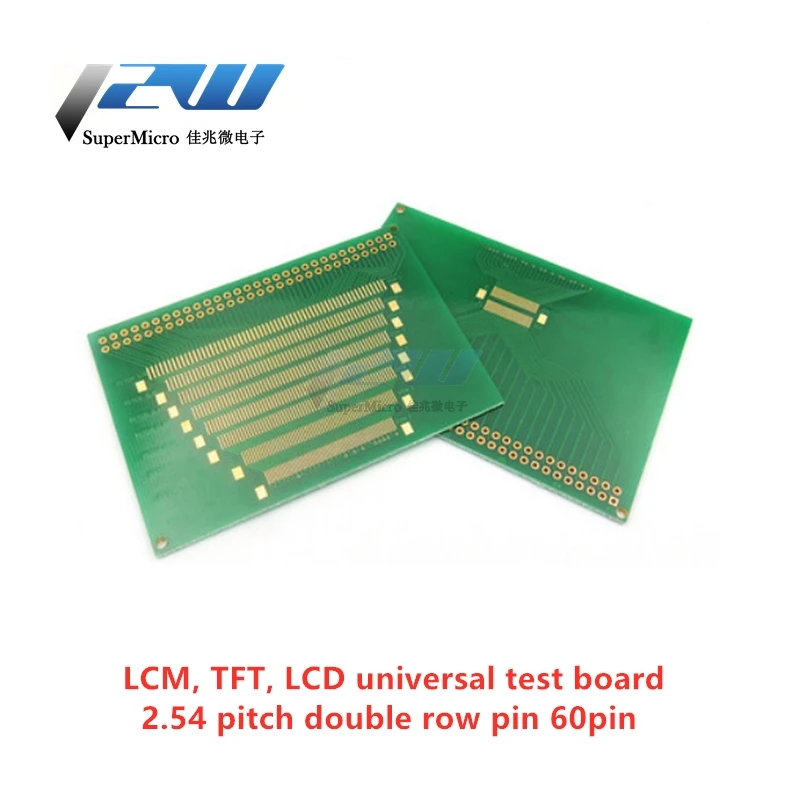 2 шт./Лот 60Ppin LCM Универсальная Тестовая плата TFT LCD с шагом 54 двухрядный штифт |