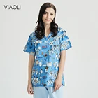 Медицинская одежда медсестры топы для операционной Женская Клиническая Униформа костюмы для мужчин Высокое качество оптовая продажа с V-образным вырезом скрабы одежда
