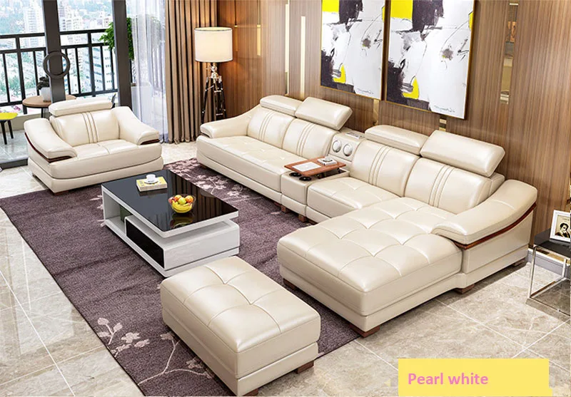 Многофункциональные кожаные диваны для гостиной в современном стиле|Наборы