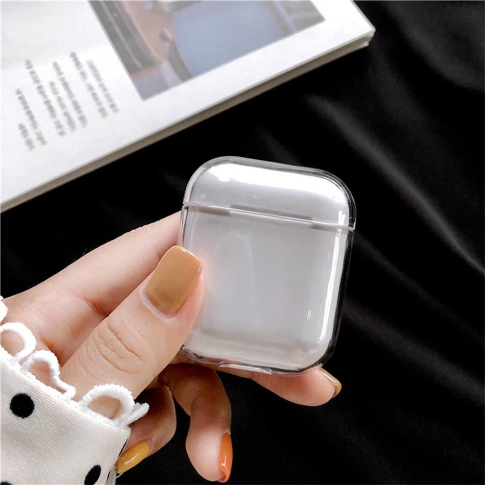 Transparent PC Чехол для AirPods милый мультяшный слон кожухи головных телефонов для Apple Airpods 2 забавные аксессуары защитный чехол с кольцом на палец - Цвет: Transparent PC