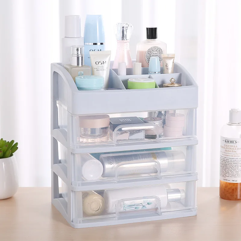 

PP Multilayer 2/3 Rack Drawers Cosmetic Storage Container Box Jewelry Box Dressing Table Shelf Household Desktop Finishing Box