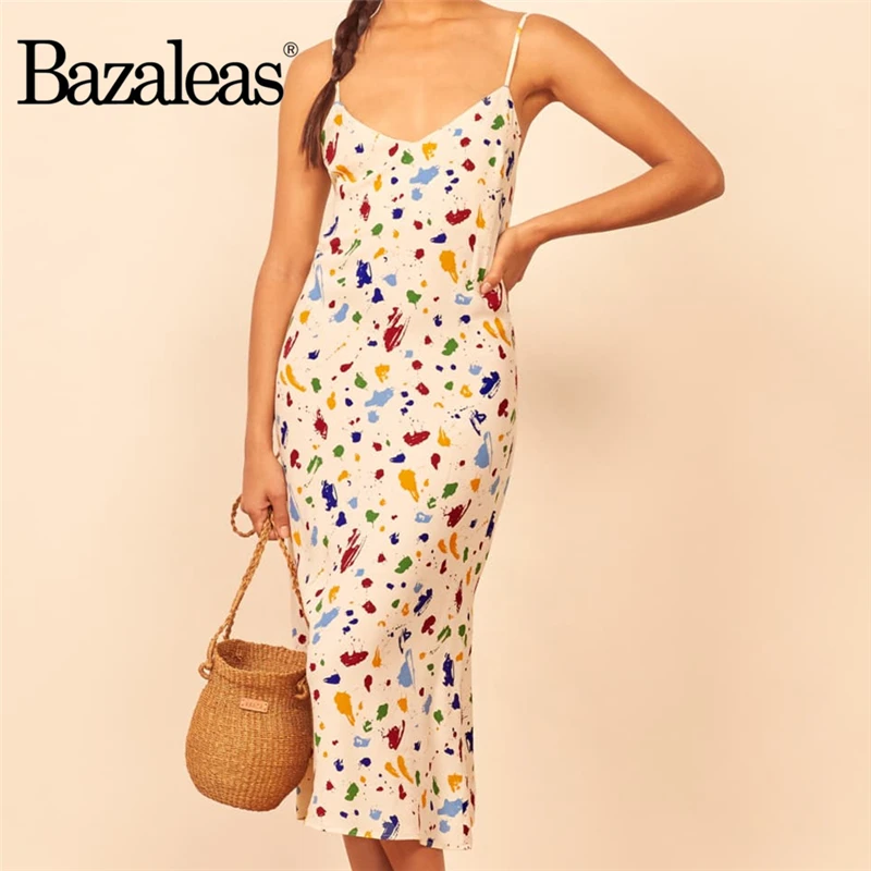 Bazaleas винтажное Бандажное платье с открытой спиной и бантом праздничное