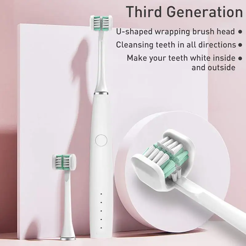 

Electric Toothbrush Sonic Smart Usb Fast Charging Electr Toothbrush Comfortable Soft Fur Wraps All Around Clean Whitening Tooth
