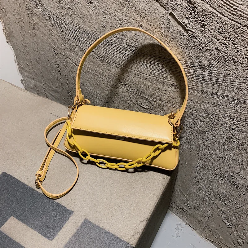 

2020 Fashion Baguette Bags for Women PU Leather Chain Crossbody Bag Sac Femme Handbags Women Designer Bag Bolsos Para Mujer