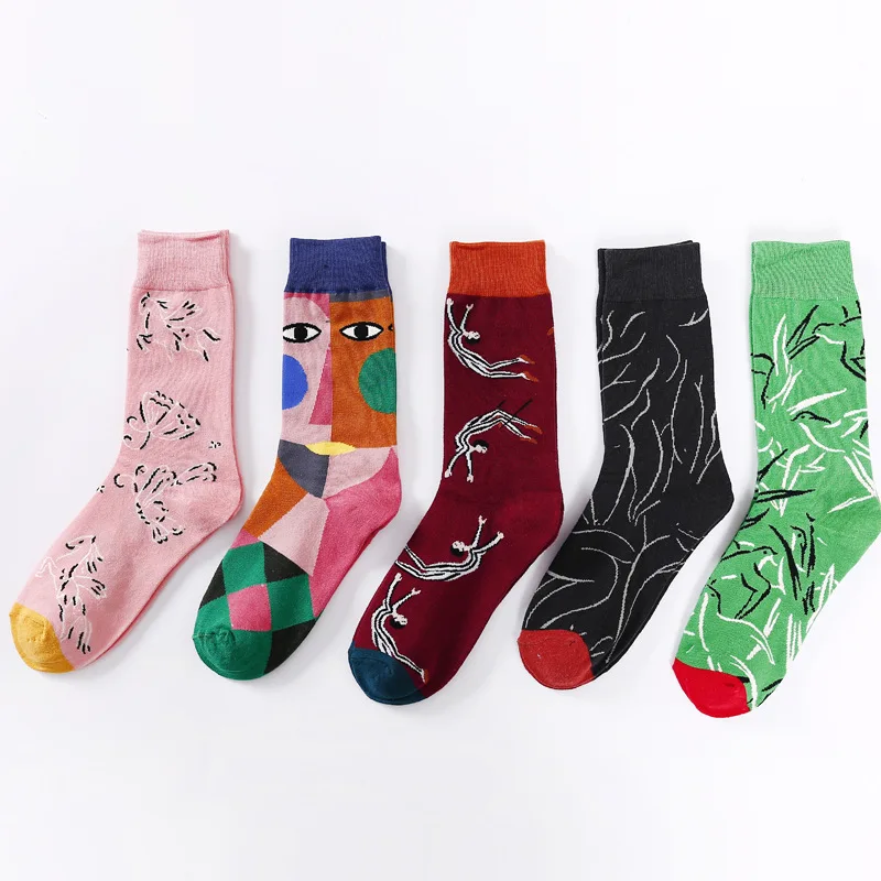 Носки унисекс с абстрактным рисунком для мужчин и женщин Длинные хлопковые носки