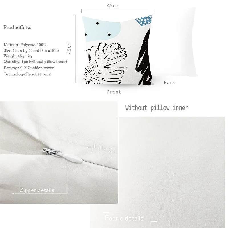 Декоративный чехол для диванной подушки puнапомните в скандинавском стиле с